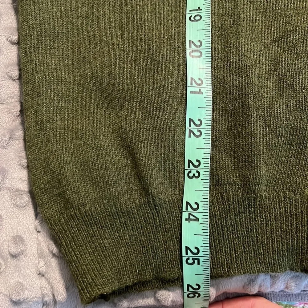 ANNA MILANI large women's lambswool Italian cardigan dark green buttons vintage - Image 9