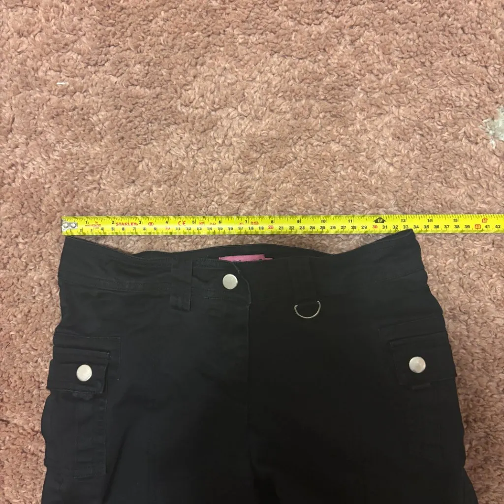 Y2K Edikted Sia Low Rise Cargo Pants Black Womens Sz Small GenZ Utility Goth $92 - Image 8