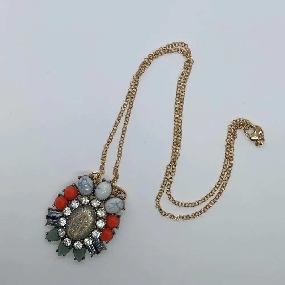 Bronze-Tone Multicolor Glitter Sparkle Necklace - Image 3
