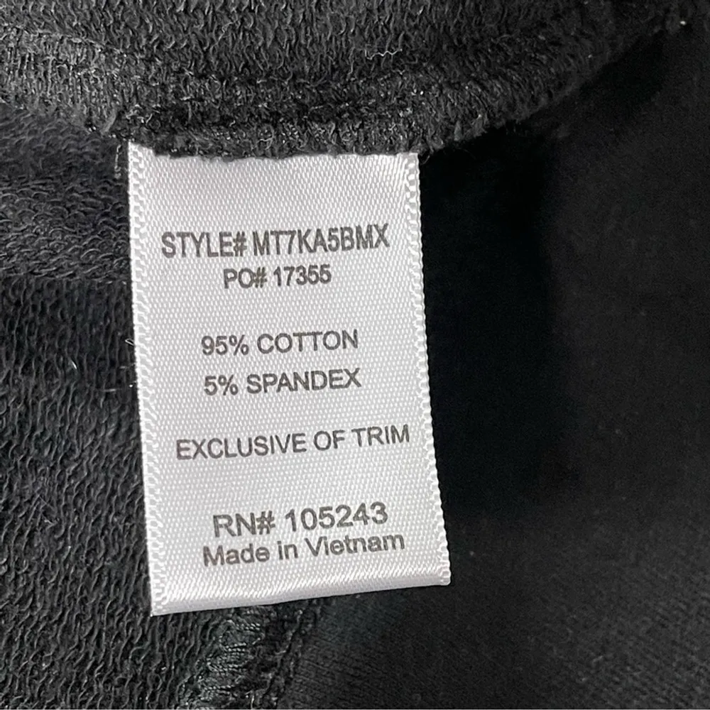 BOBEAU - cotton sweatshirt black crochet shoulder Ruffles detail Sz Small - Image 10