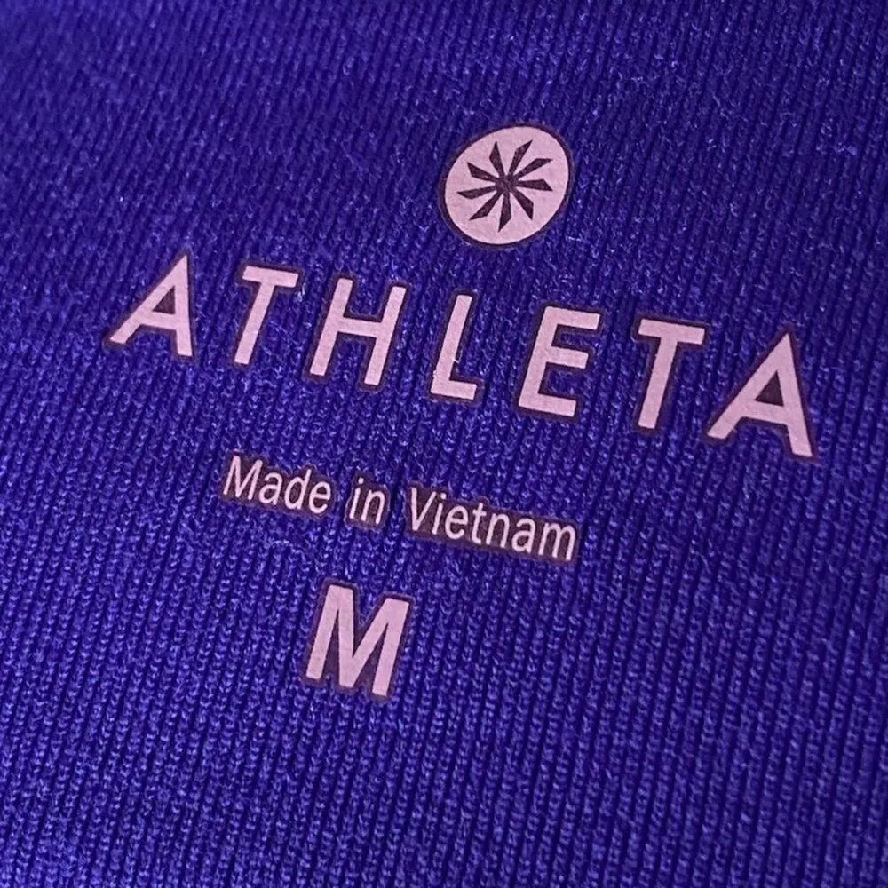 ATHLETA Activewear Athletic Long Sleeve Purple Red Black Top ~ Women's Size MED. - Image 5