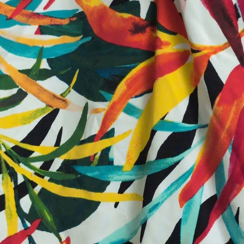 NWT Apt. 9 Batik Halter Tankini Top Multicolor Tropical Ruched Size 2X New - Image 2