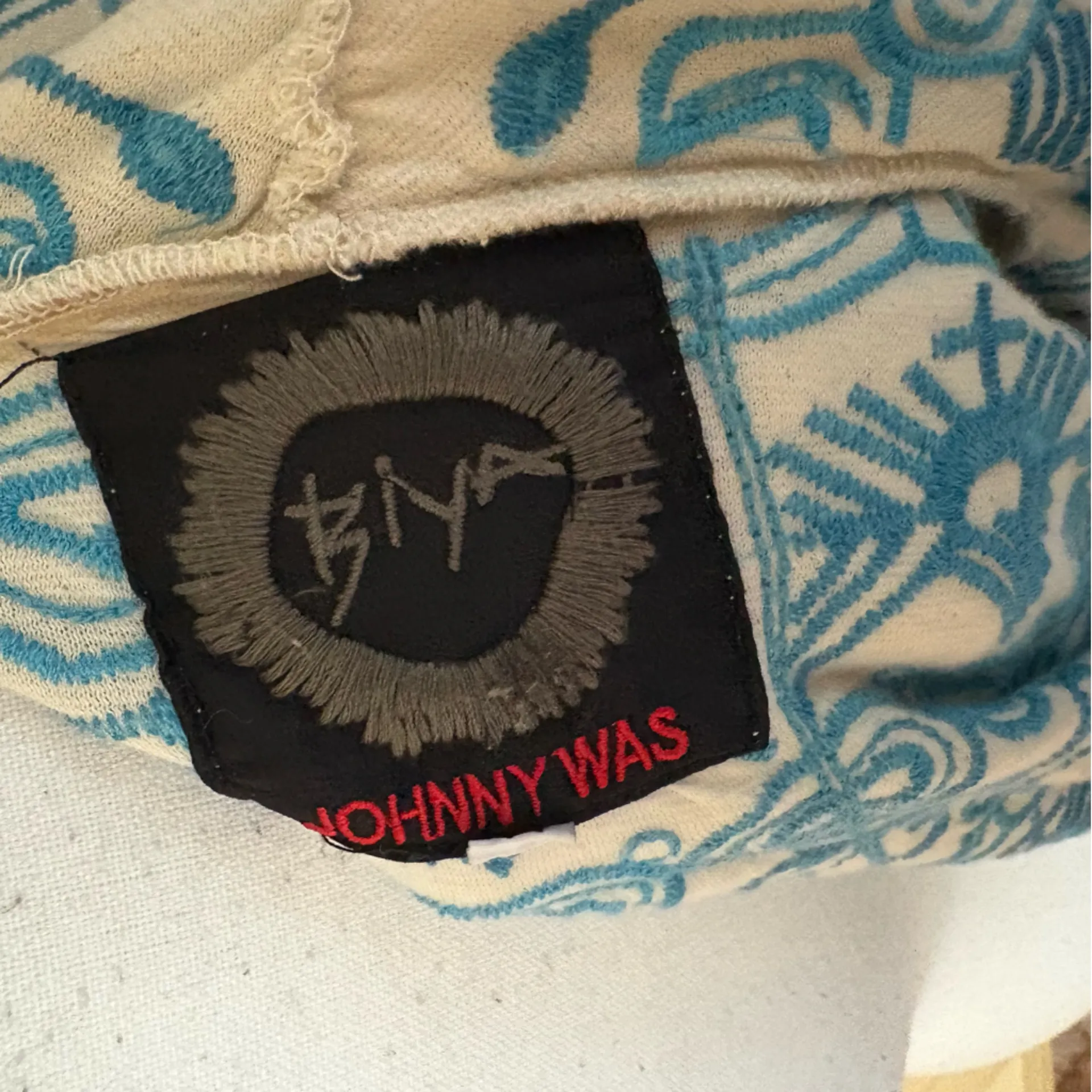 JOHNNY WAS BIYA Teal Embroidered Drape Cardigan Size Medium - Image 5