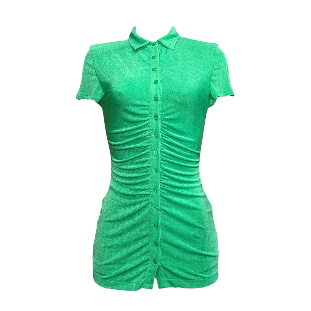 WITH JÉAN Alexa Mini Dress, Juicy Green, XS - Image 7