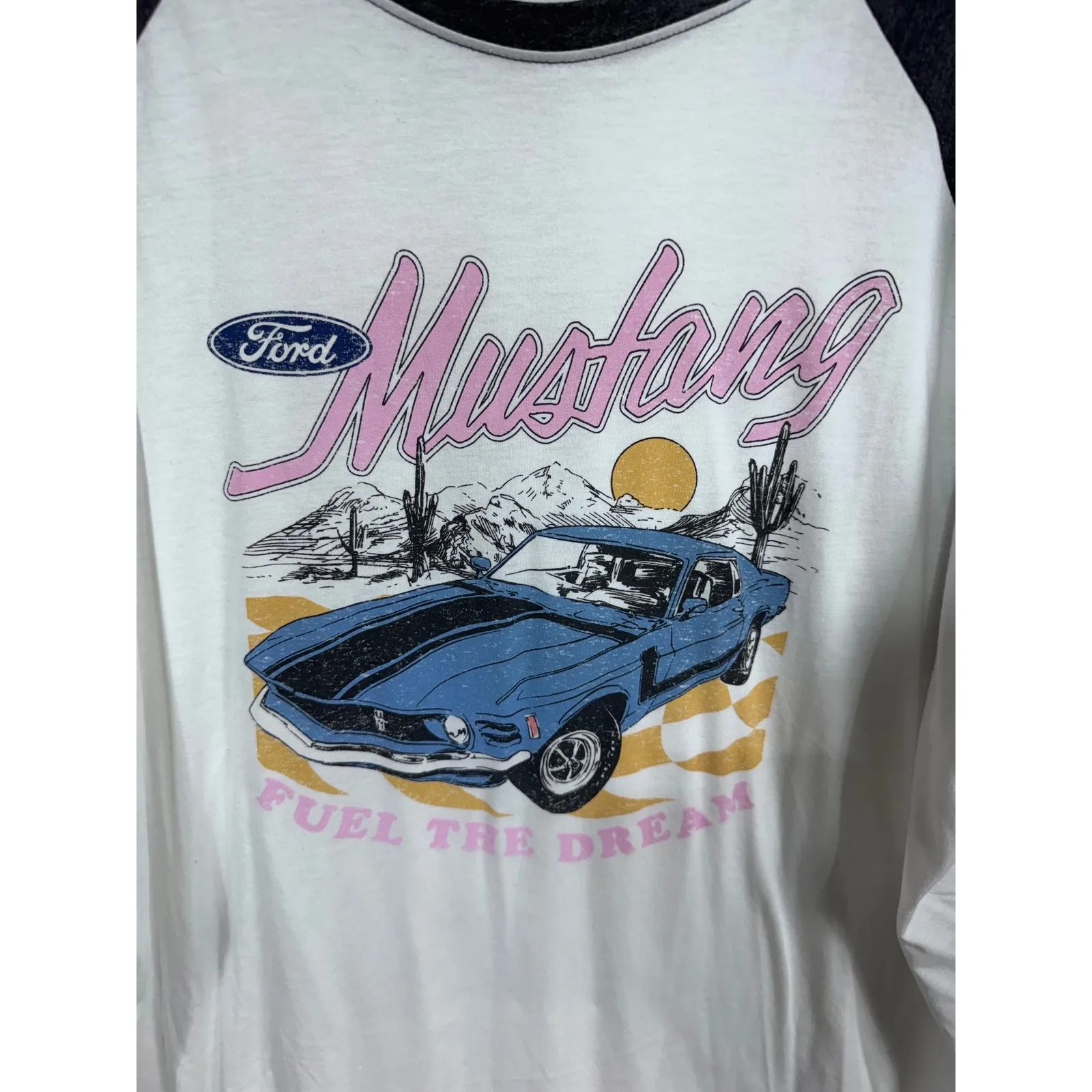Torrid Ford Mustang Desert Classic Raglan Graphic Tee Women's 4X White Gray New - Image 2