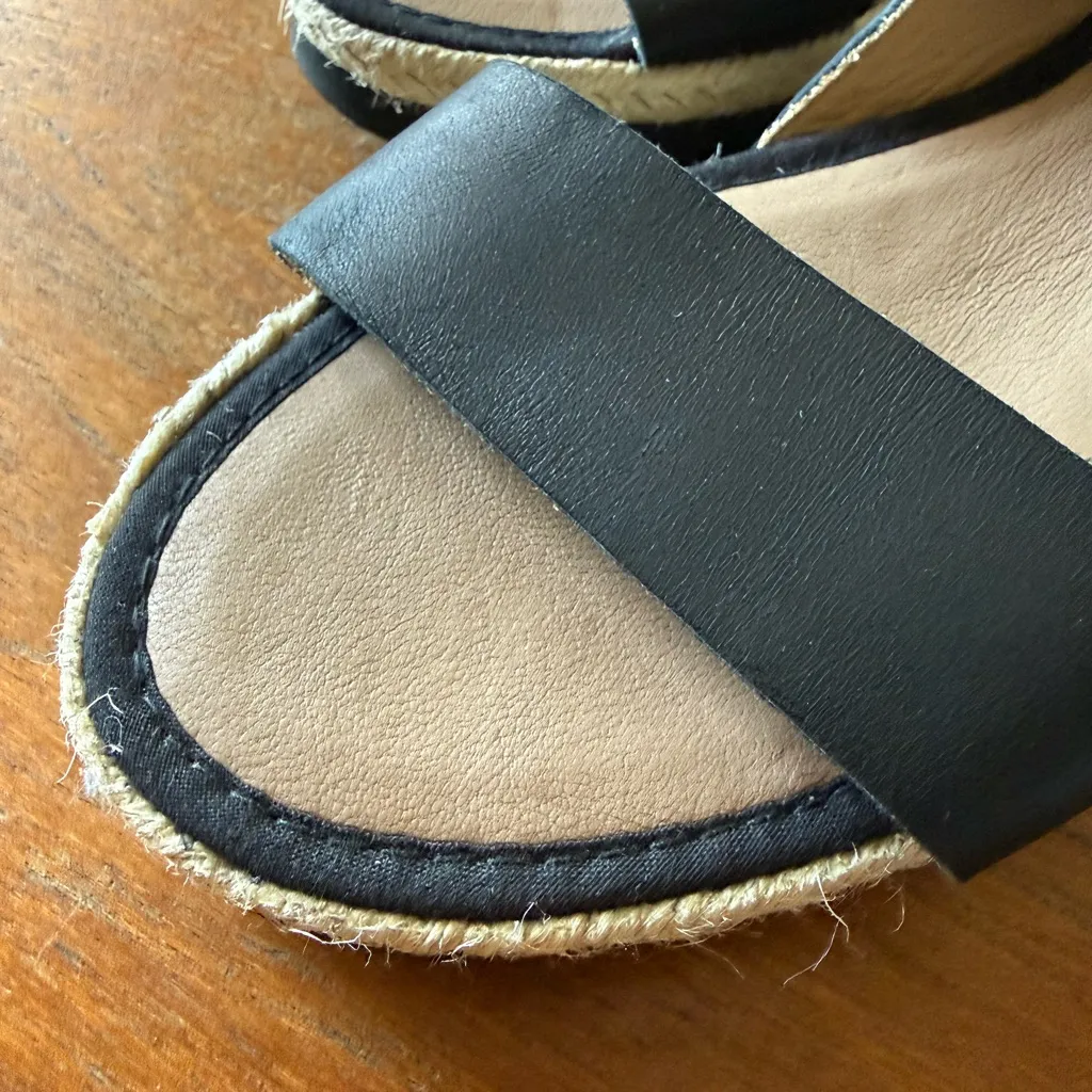 La CANADIENNE Black and Tan espadrille Sandals Size 7.5 - Image 6