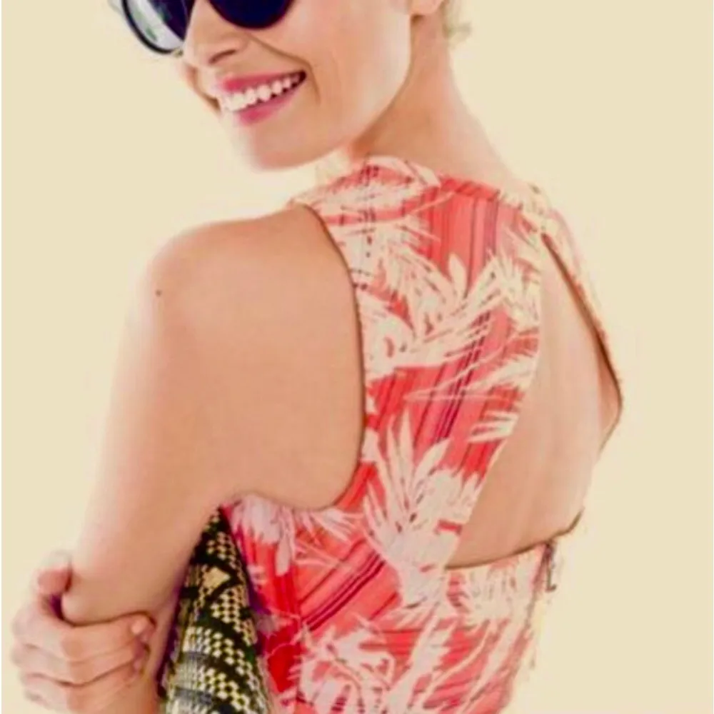 J. Crew Neon Sun-faded Tropical Sheath Dress in Pink Palm Floral - Image 3