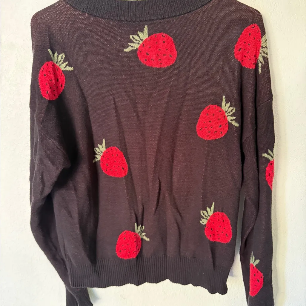 Nikka K Strawberry Sweater cardigan size medium Red - Image 2