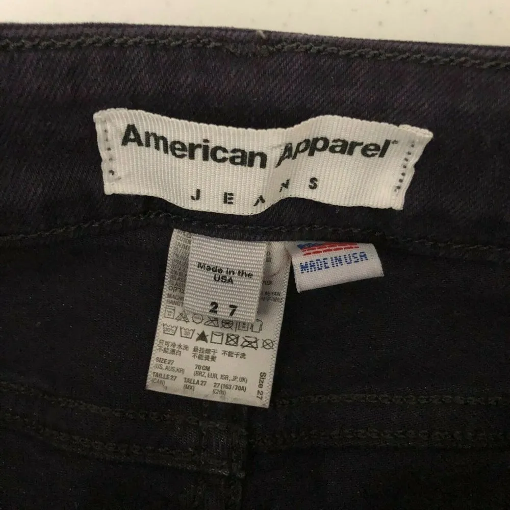 American Apparel Womens Jeans High Waist Skinny Stretch Dark Purple Size 27 - Image 3