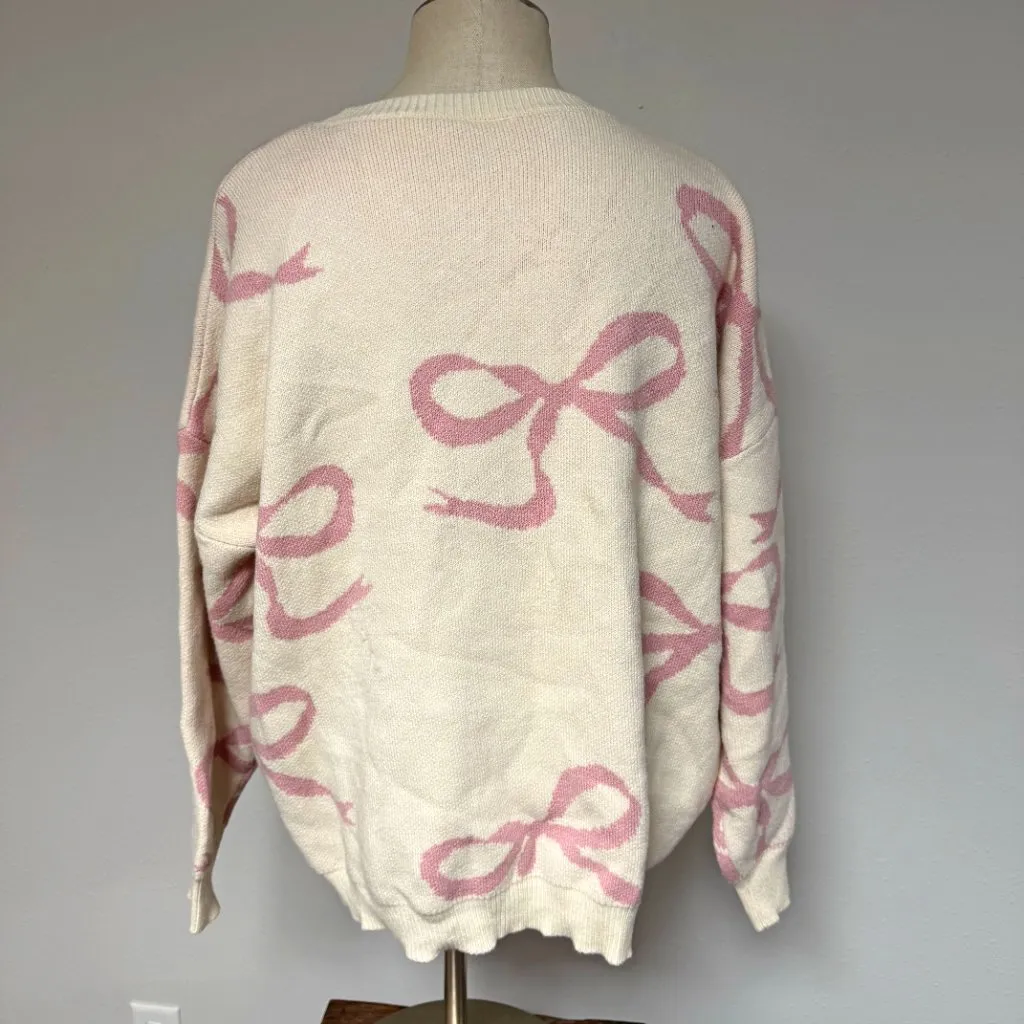 Altar'd State l Arula Annie Bow Sweater Pink Size 12 - Image 6