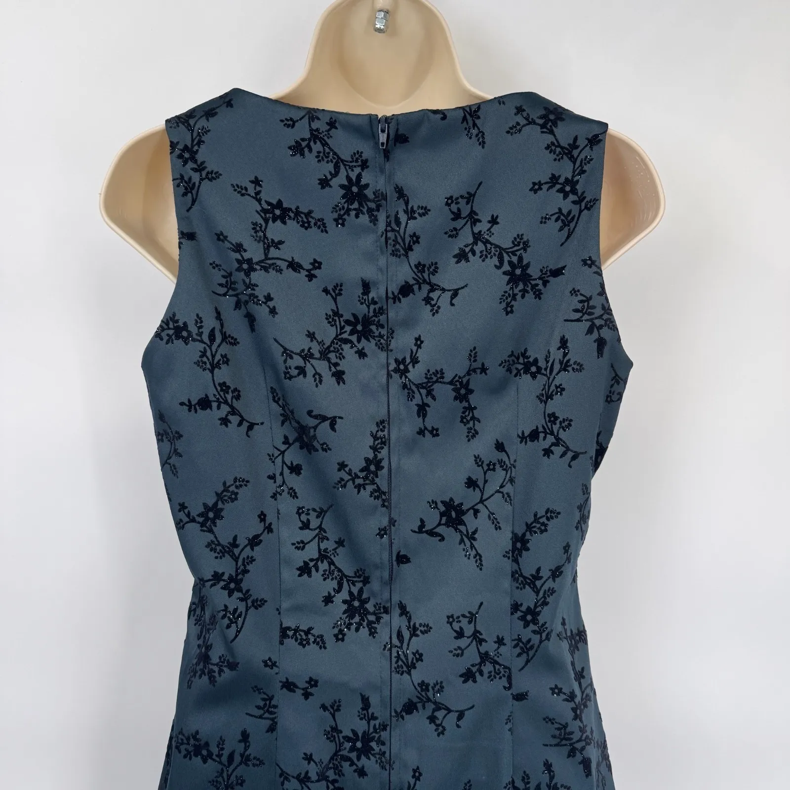 Vintage Y2K City Triangles Dress 7/8 Gray Black Velvet Sparkle‎ Whimsigoth Fairy - Image 6