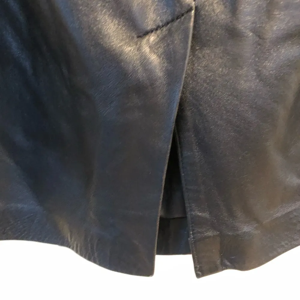 Vintage Evan Davies Women’s Black Lamb Leather Skirt High Waist Size 8 - Image 7