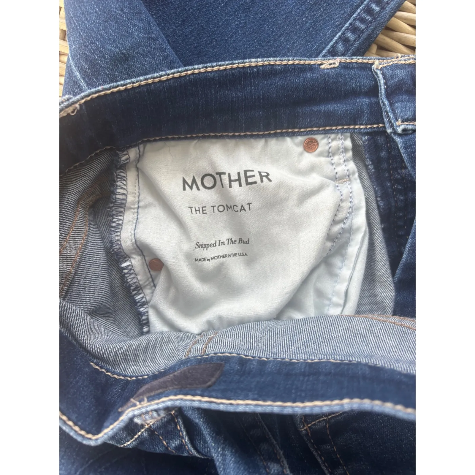 MOTHER Denim The Tomcat Straight Leg Jeans 26 layered staple flattering boho Blue - Image 8