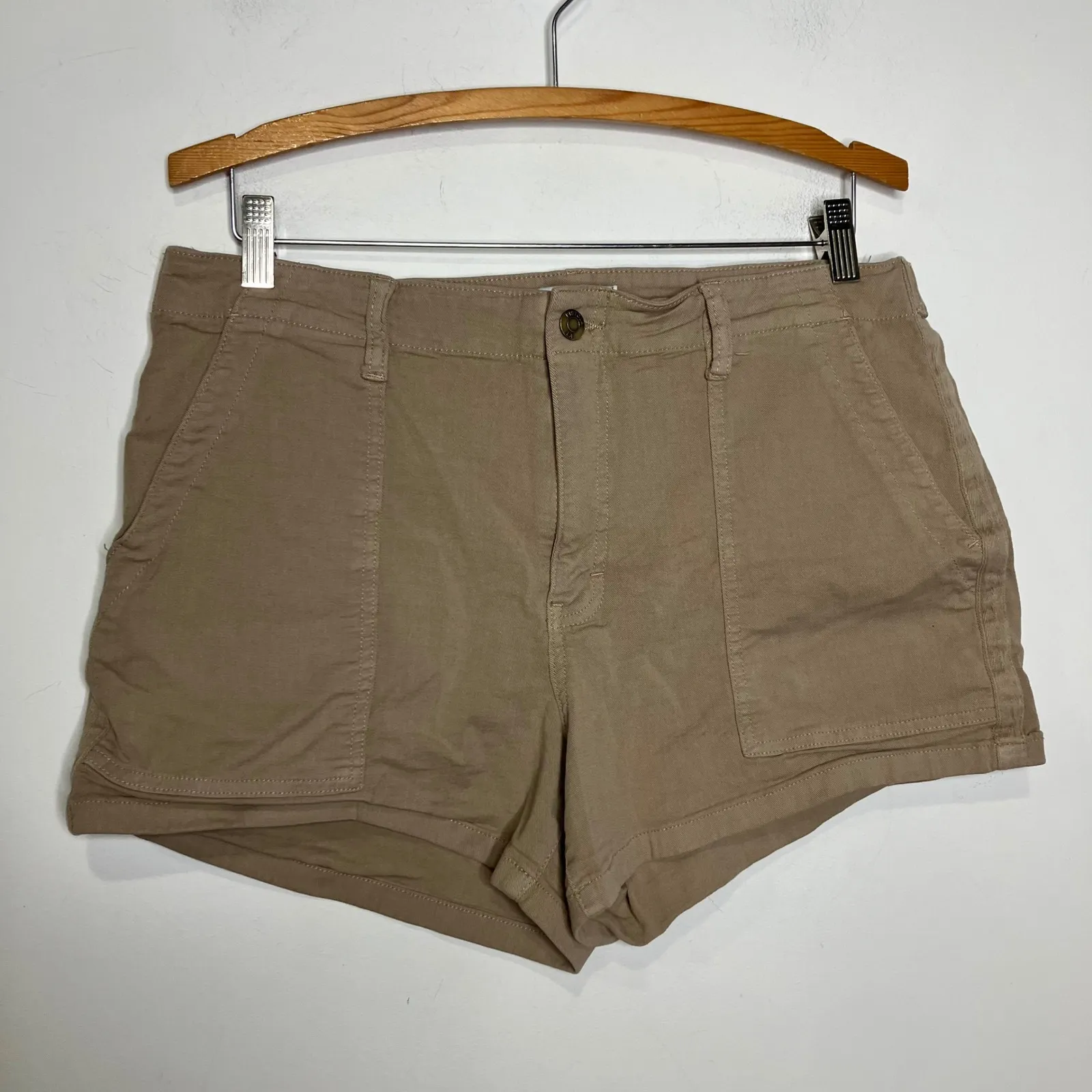 Pistola Mara cargo shorts khaki women's size 32 casual trendy high rise - Image 2