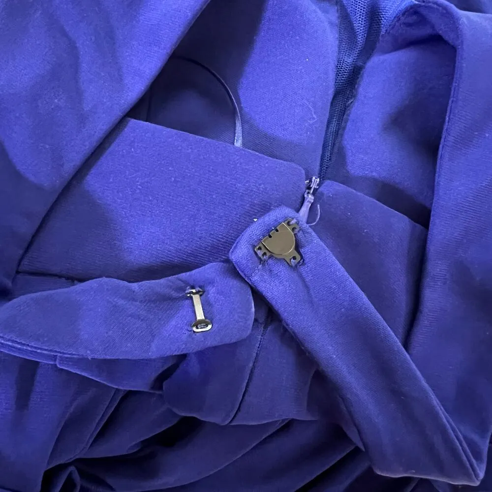 Morgan & Co Womens Formal Dress Halter Top Backless Maxi Prom Royal Blue Size 1 - Image 12