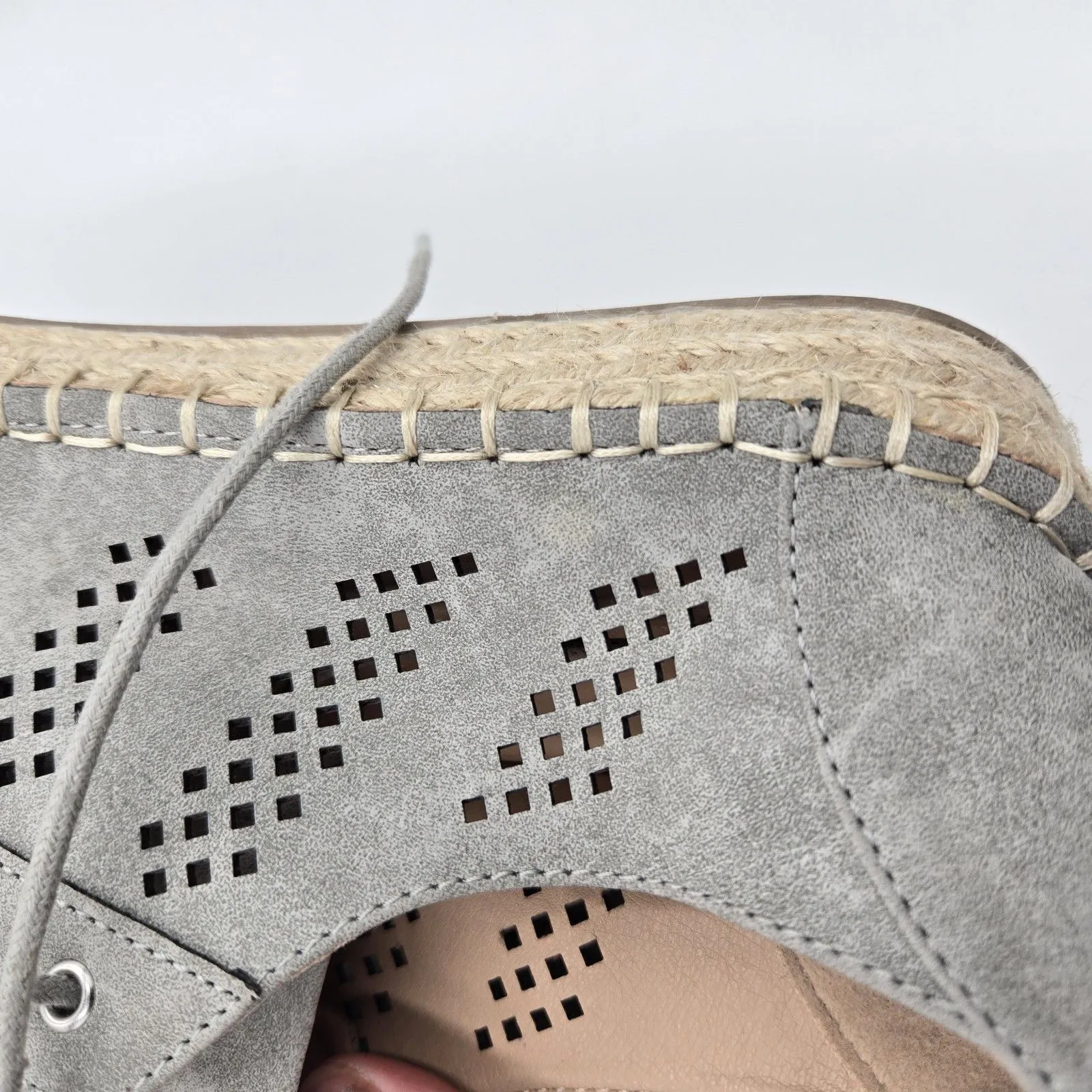 Journee Collection Women's Razili Espadrille Sneaker Gray Size 10 Faux Leather - Image 9