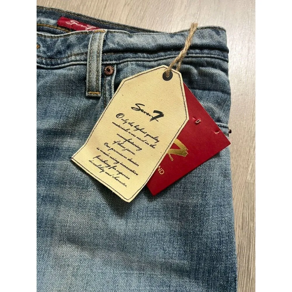 Seven7 Jeans Womens 16 Blue Denim Bootcut High Rise Whiskered Outdoors - Image 4