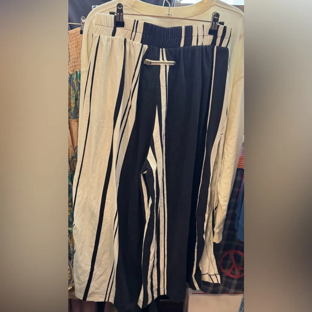 NWOT Free People FP Movement Hot Shot Printed Wide Leg Pants - black white - M - Image 7