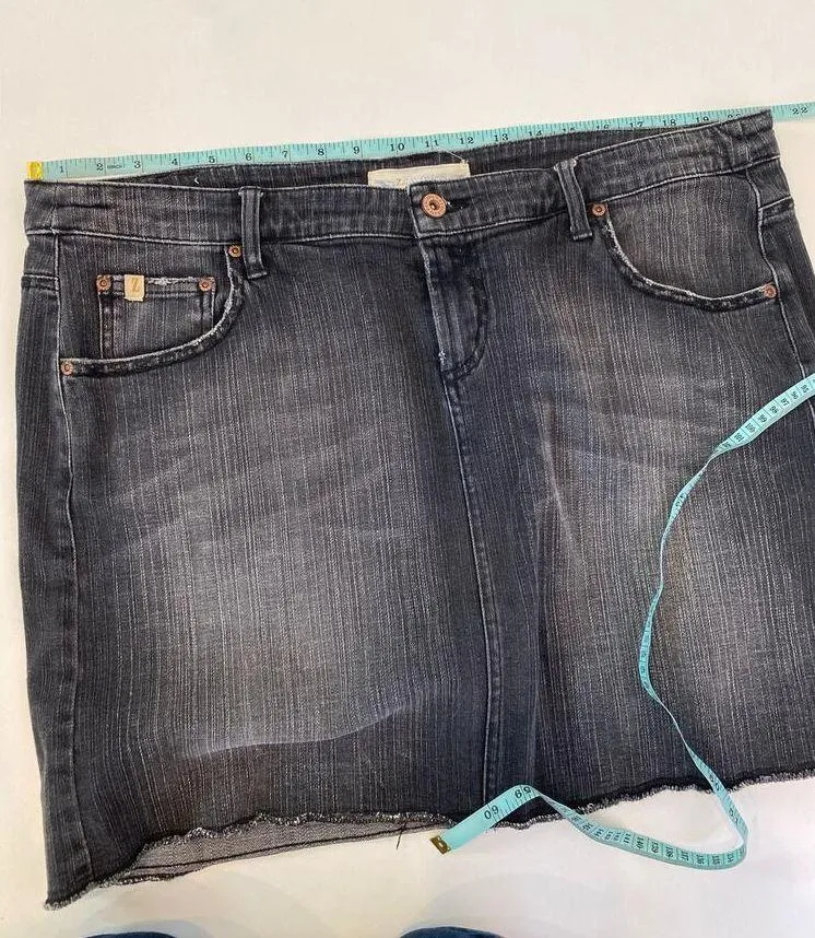 Z. Cavaricci Charcoal Denim Mini Skirt EUC Sz 20 Cotton Women’s Casual Retro Gray - Image 8