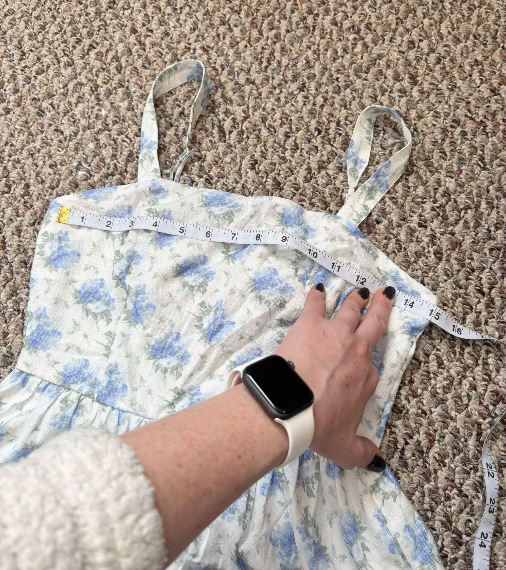 NWOT Altar’d State Elena Bubble Hem Floral Blue and White mini dress Easter spring - Image 9