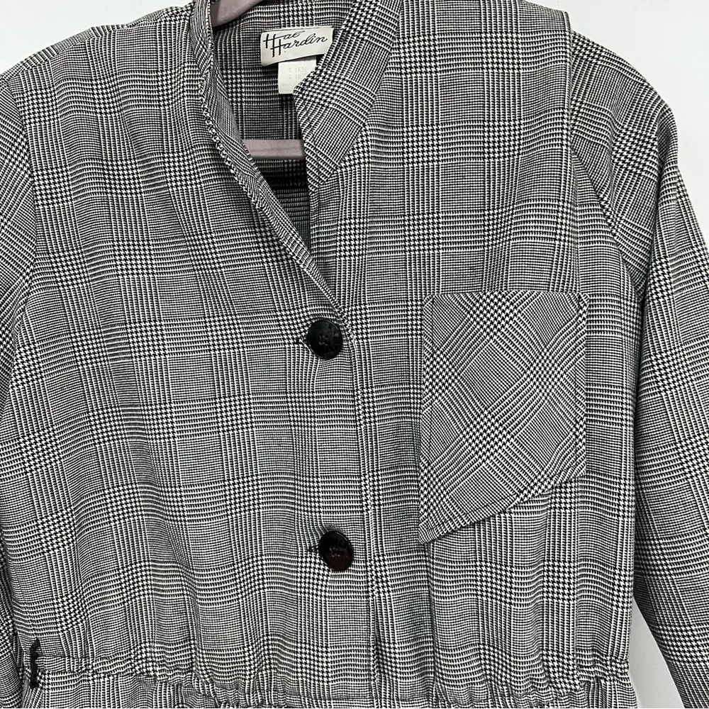 Vintage women’s dress 10 black white houndstooth missing belt made in USA - Image 4