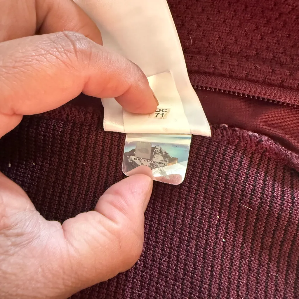 The North Face Maroon Full-Zip Jacket Hoodie Sweater Women’s S Sibley fleece - Image 7