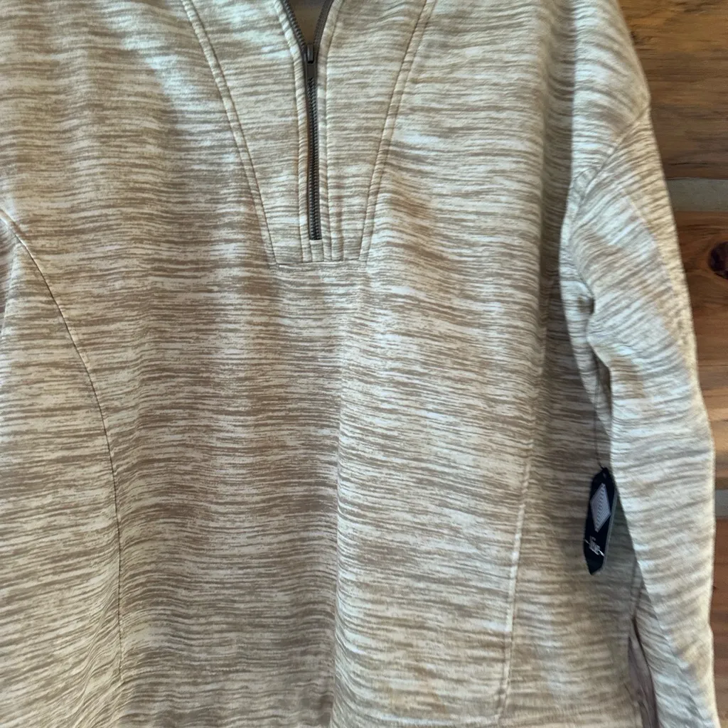 LuLaRoe Persistent Half Zip Sweatshirt Variegated Stripes NWT - Image 3