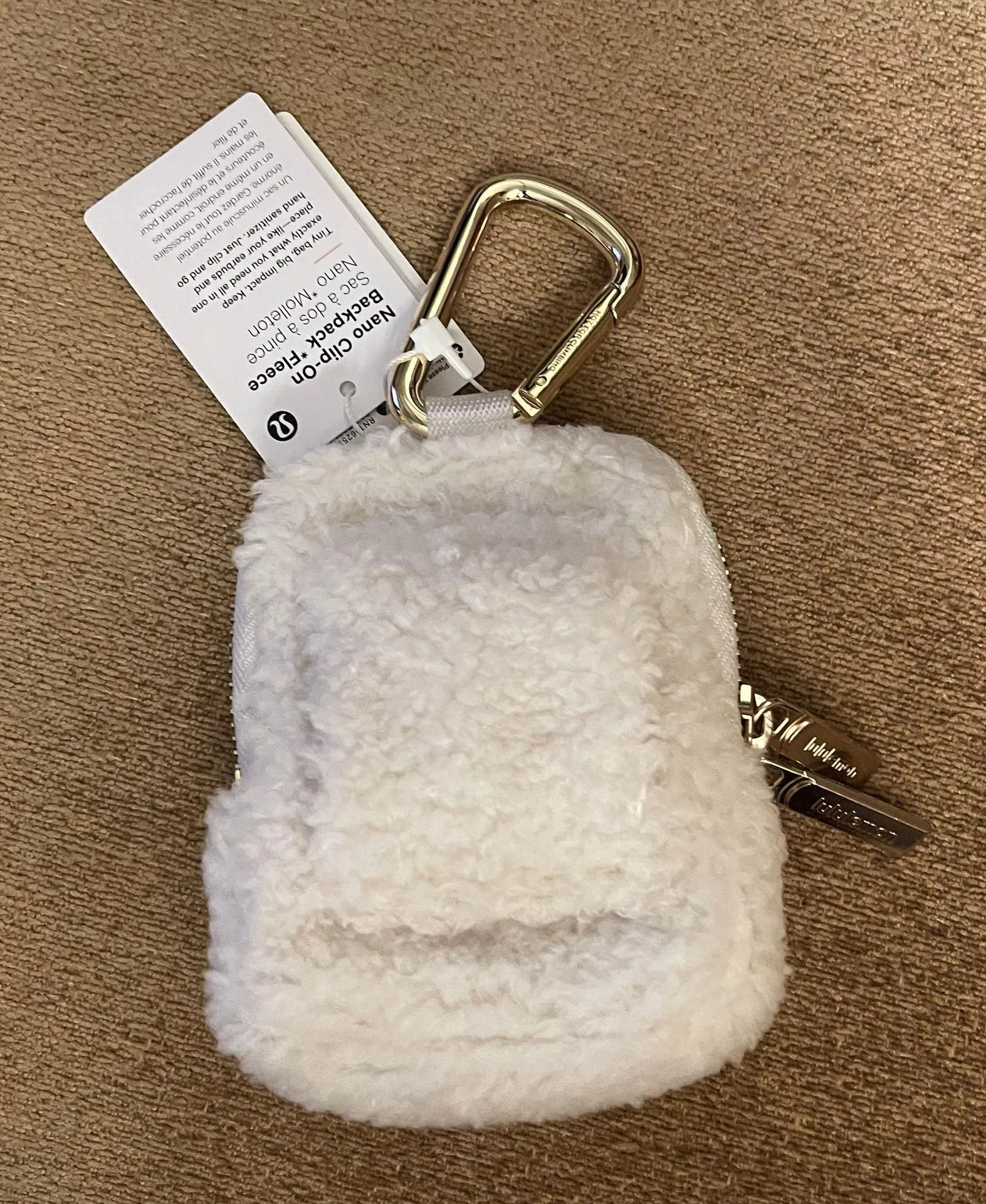 Clip On Nano Backpack Ivory Fleece - Image 8