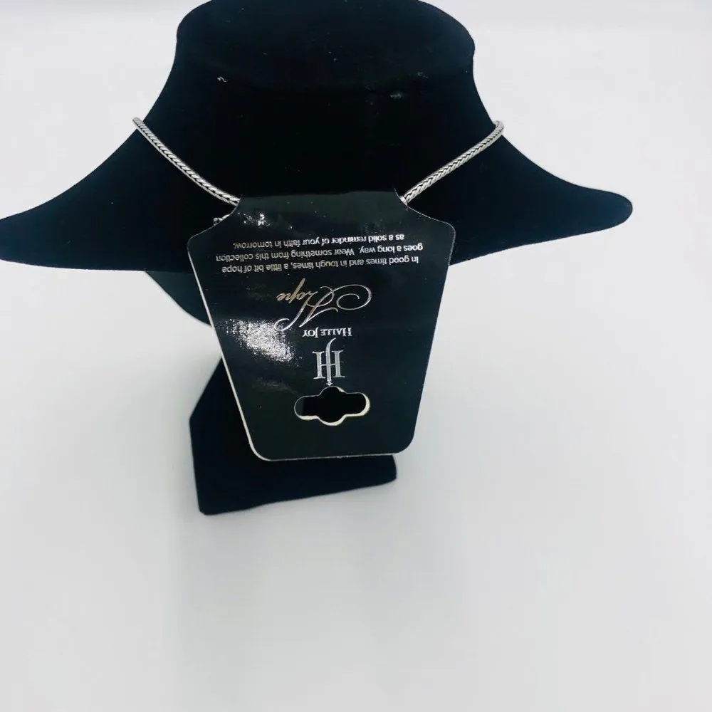 Brand New Halle Joy Hope Cross‎ Pendant Necklace Silver - Image 4