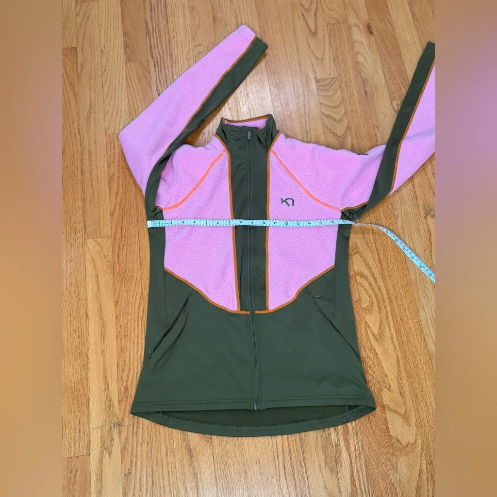 KARI TRAA Ragnhild Full Zip Midlayer Jacket – Size S, Prism Pink / Olive - Image 14