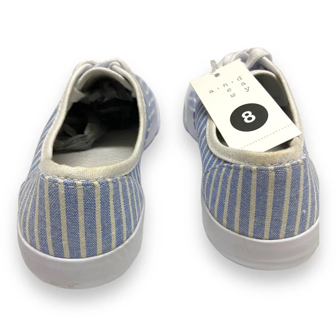 A New Day Womens Shoes Sz 8 Blue White Striped Lace Up Casual Sneakers NEW‎ - Image 4