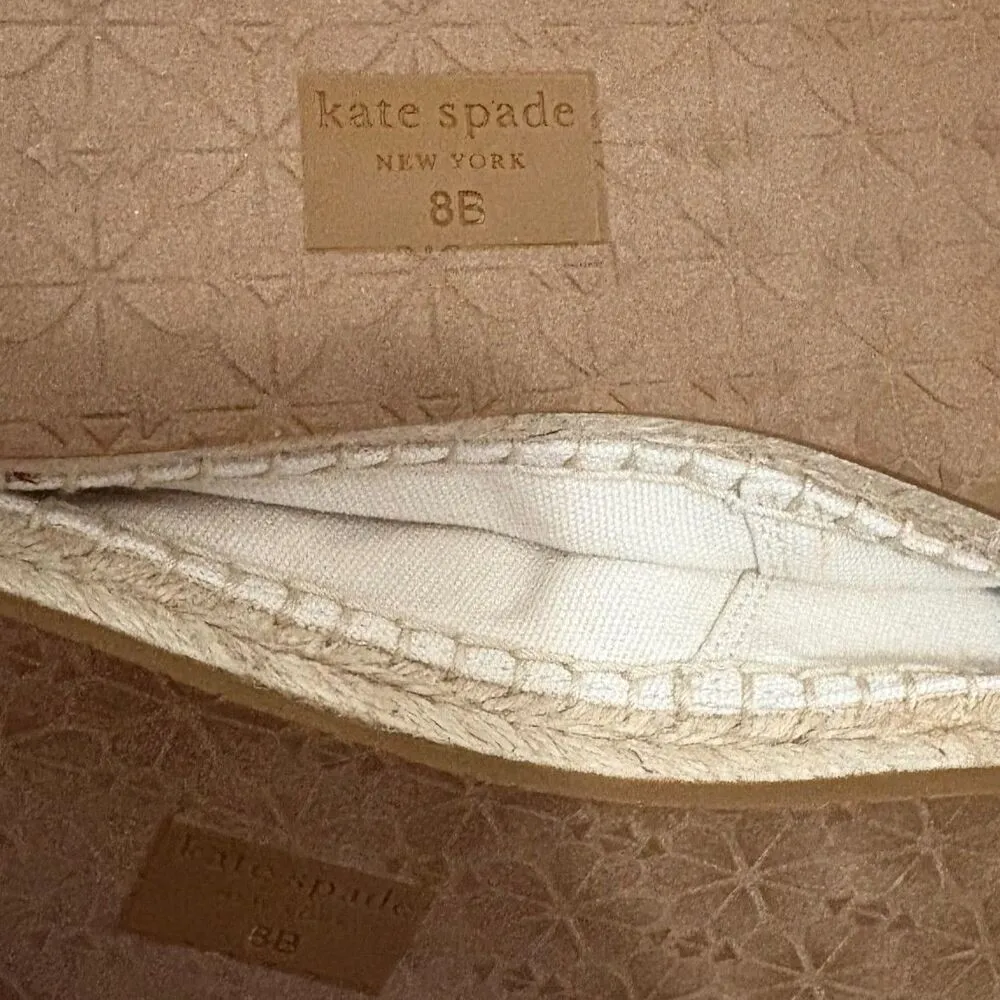 Kate Spade Garden Giraffe Espadrilles Cream Canvas Pink Novelty Applique Size 8B - Image 8