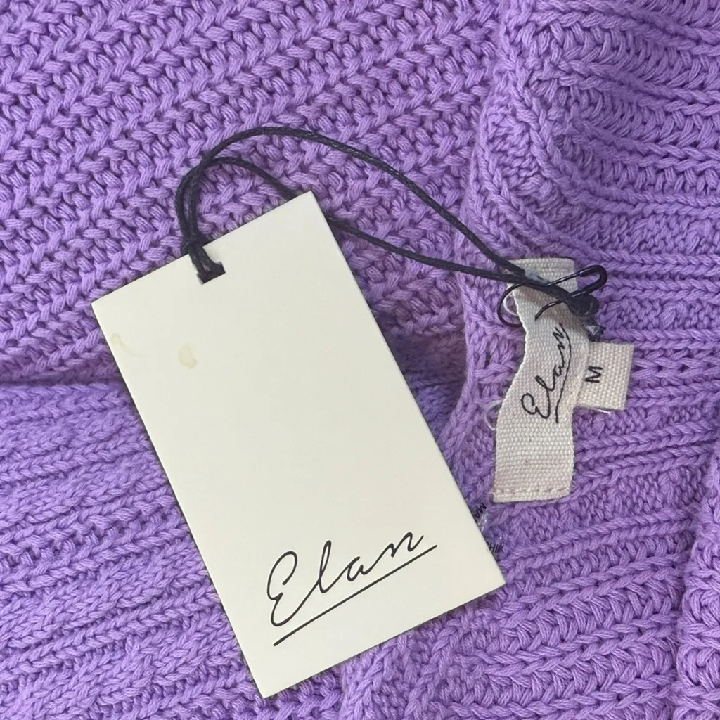 NWT Elan Crochet Lavender Knit Top Size Medium‎ - Image 5