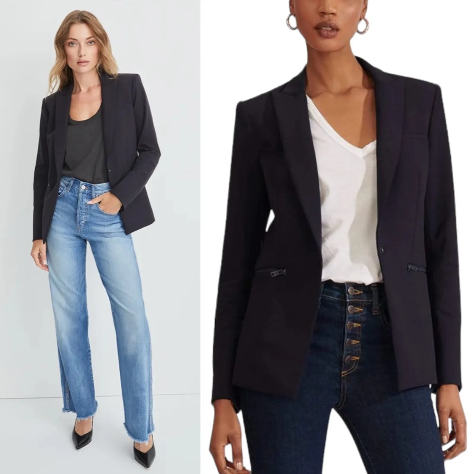 Veronica Beard Navy Blue Scuba Dickey Jacket Blazer Size 2 - Image 13