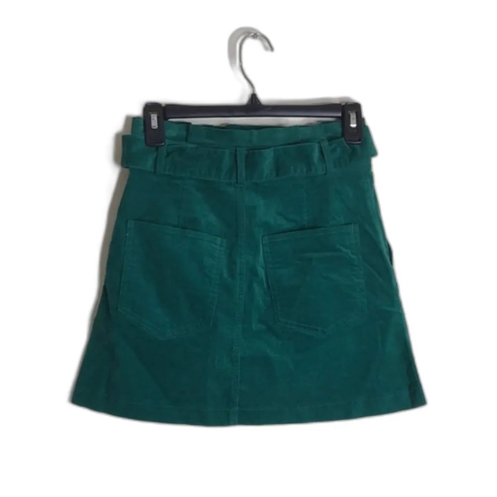 Forever 21 dark green faux suede mini skirt with belt size small cute y2k rave - Image 7