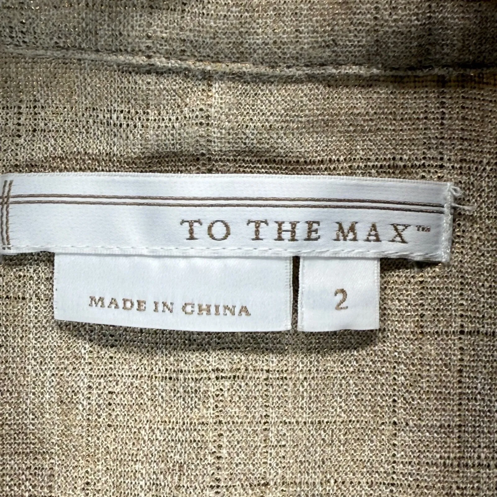 To The Max Linen Blend Suit Set Blazer Pants Career Interview Size 2 Tan - Image 6