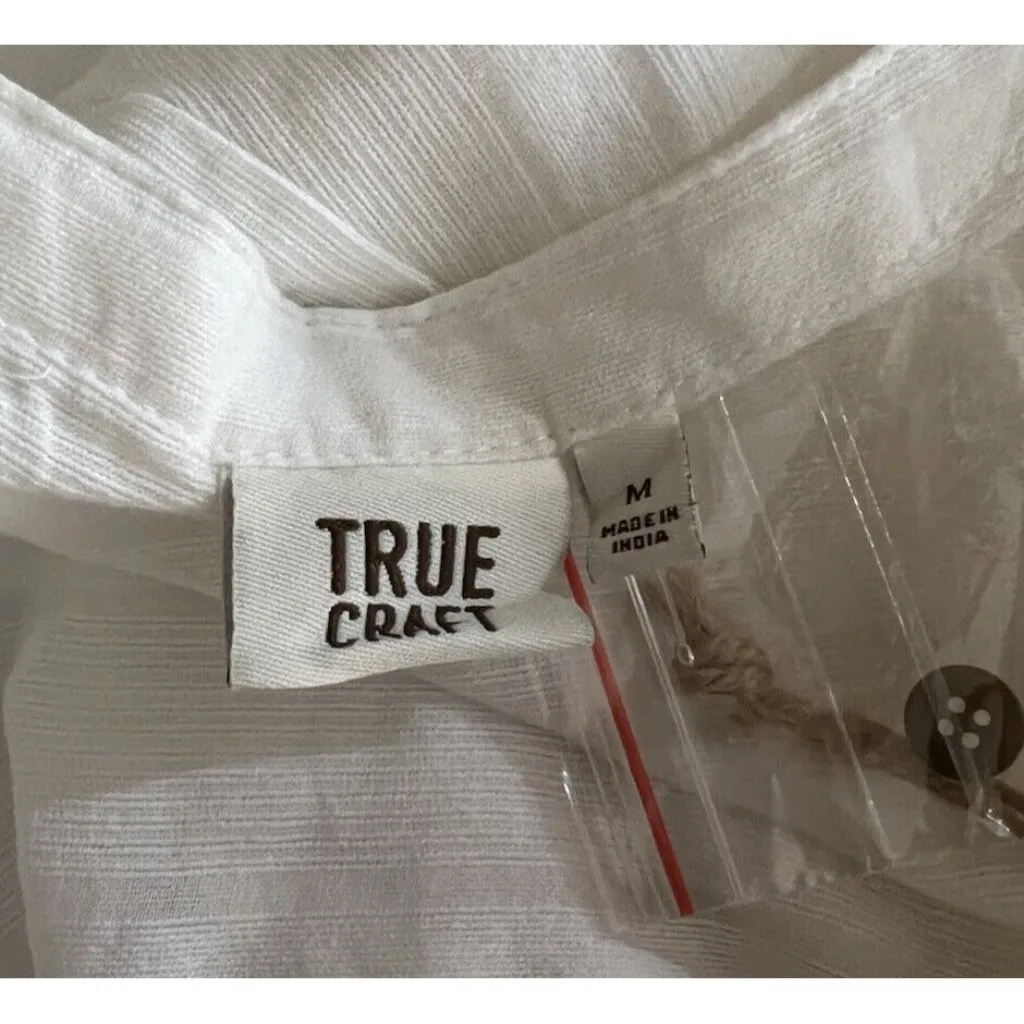 True Craft V-Neck Sleeveless ~ Size Medium ~ White ~ Frayed Hem ~ NWT - Image 6