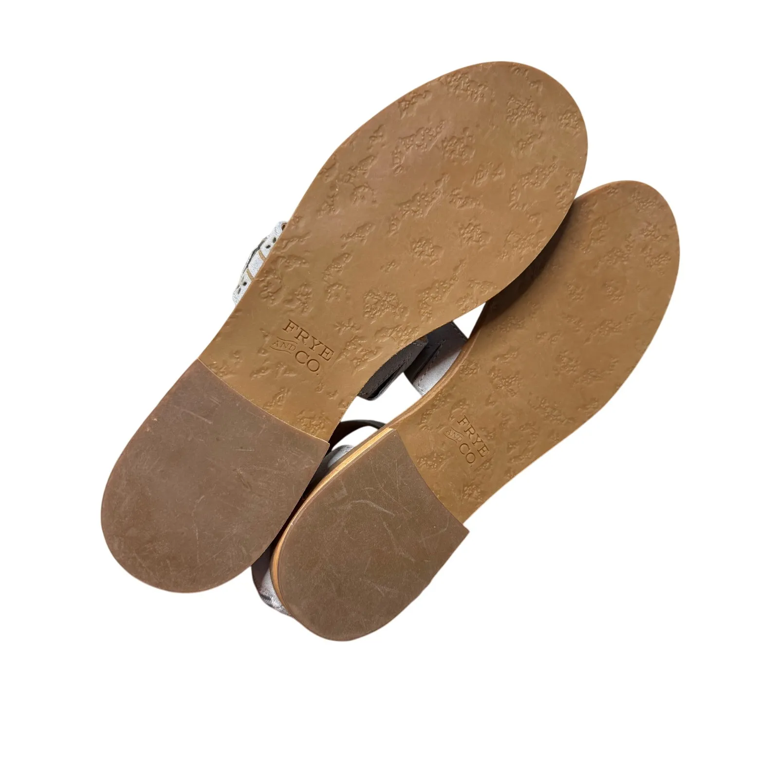 Frye and Co. Gray Suede Ankle Strap Sandals 8.5 – Boho Artisan Summer Flats - Image 6