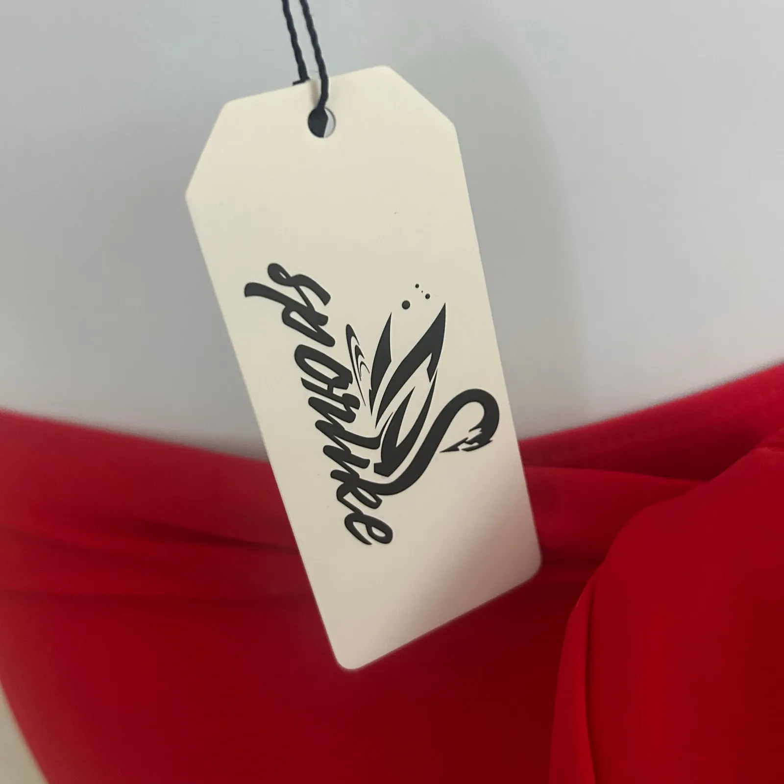 Sporlike High Waisted Ruffle Tie Red Adjustable Two - Image 11