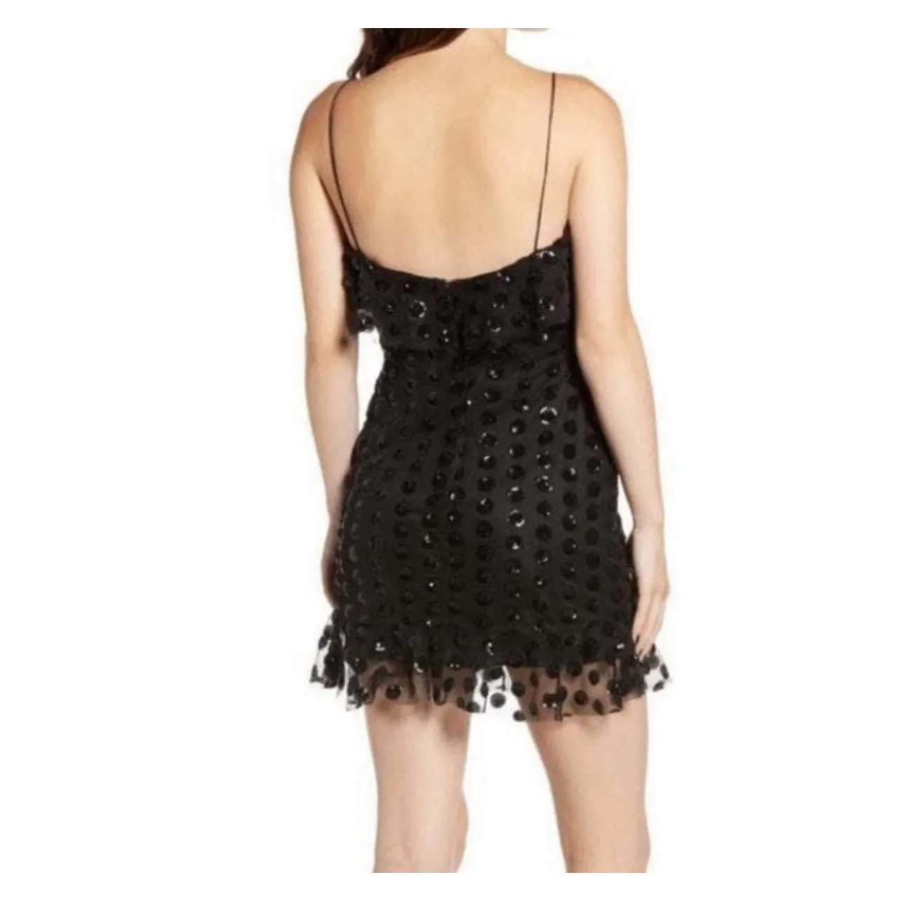 Altar'd State Sparkle Polka Dot Cocktail Party Dress in Black. Size M - Image 3