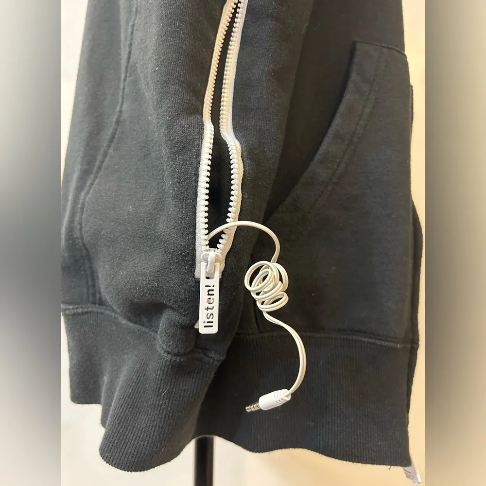 Hoodie Buddy The Tonight Show with Jimmy Fallon Zip Hoodie with Earbuds Large Black - Image 7