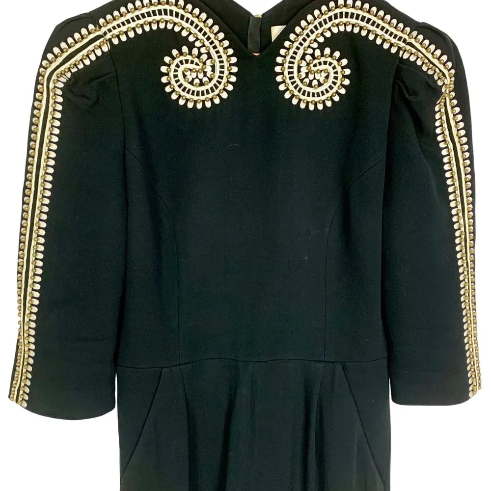 SASS & BIDE Two Ships Art VS Science Playsuit Romper Black Embroidered Size 4 - Image 3