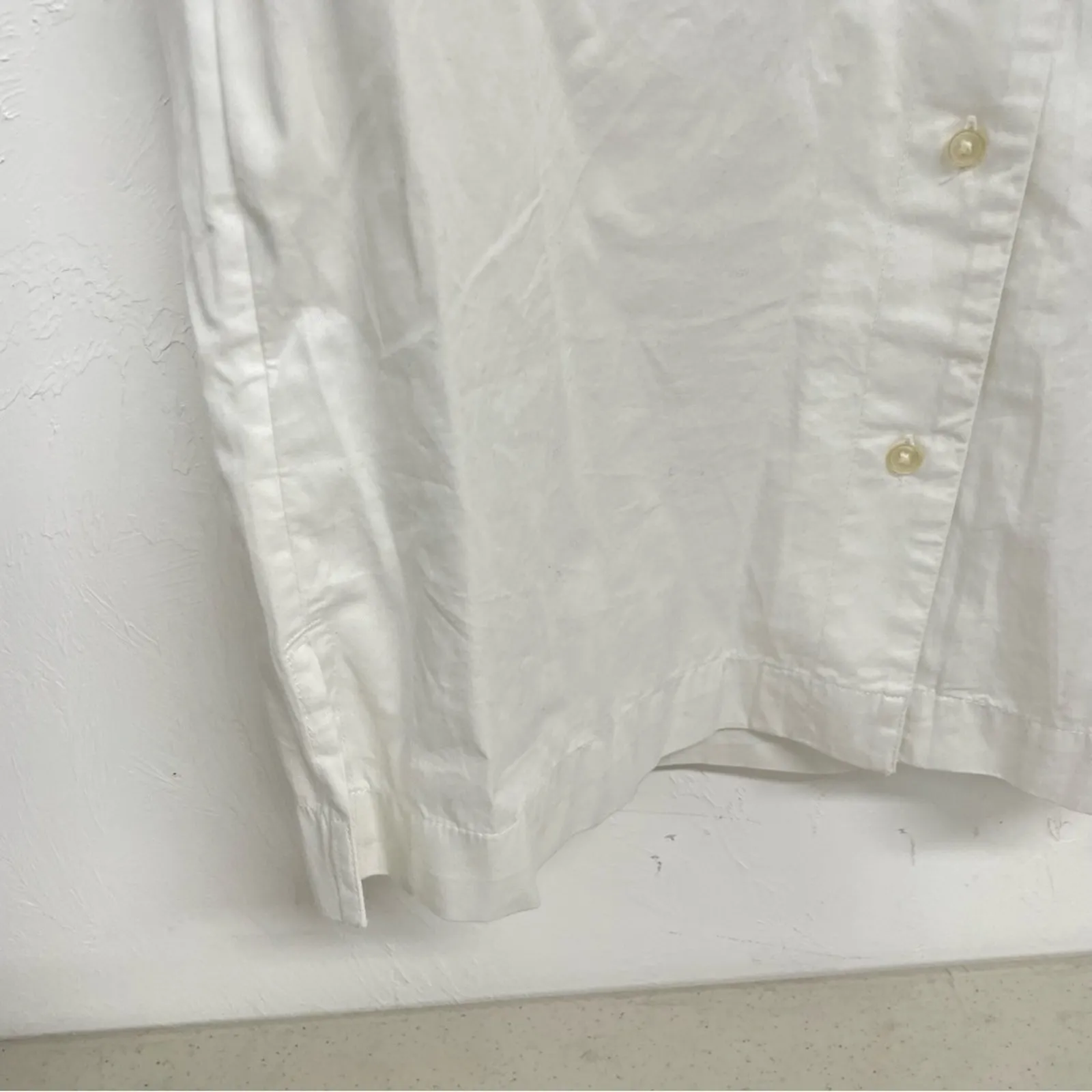 Free Assembly White Short Sleeve Button Down Shirt Dress Womens M Beachy Classic Size M - Image 3