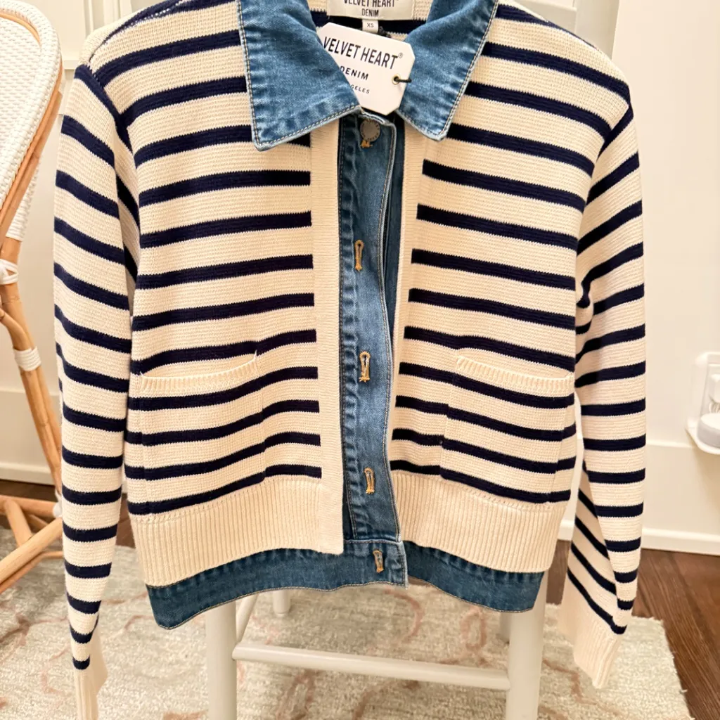 VELVET HEART FRANCIS JASPER STRIPED DENIM JACKET NWT - Image 6