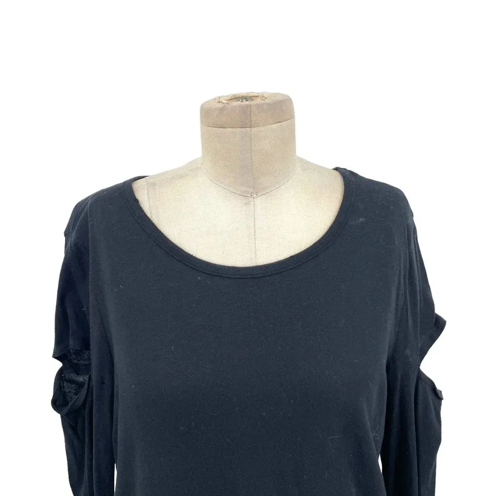 n:Philanthrophy Gloria Long Sleeve Cutout Top‎ Tee Shirt Black Size Medium - Image 4