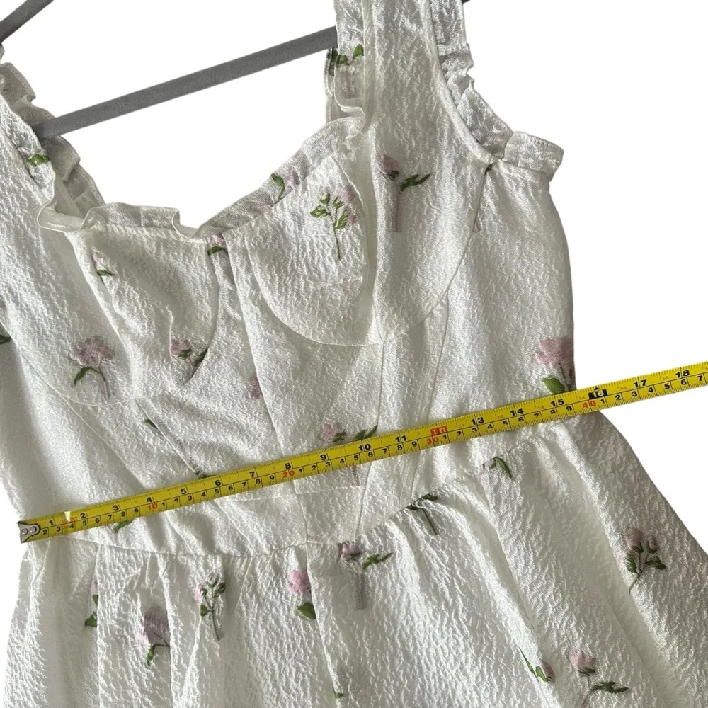 Cider Romance Me Mini Floral White Bubble Hem Dress - Size Large NEW - Image 8