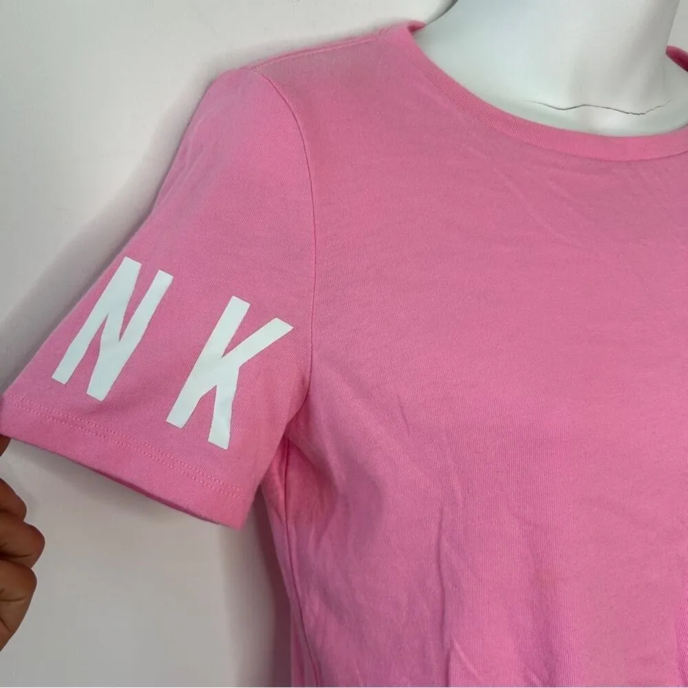 PINK VICTORIA’S SECRET Tie Front Crop T-shirt Womens Size XS Preppy Sporty Cute - Image 2