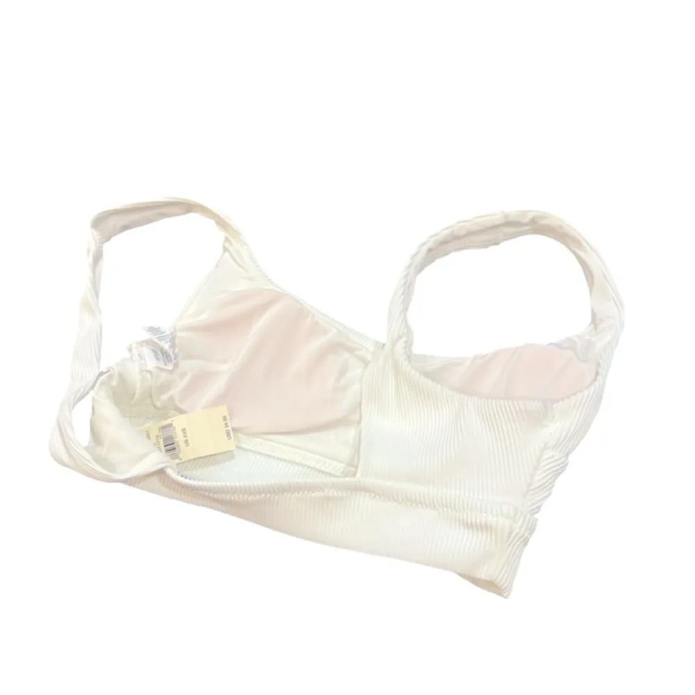 Aerie Ribbed Banded Wide Strap Scoop Bikini Top - White XXS - Image 3