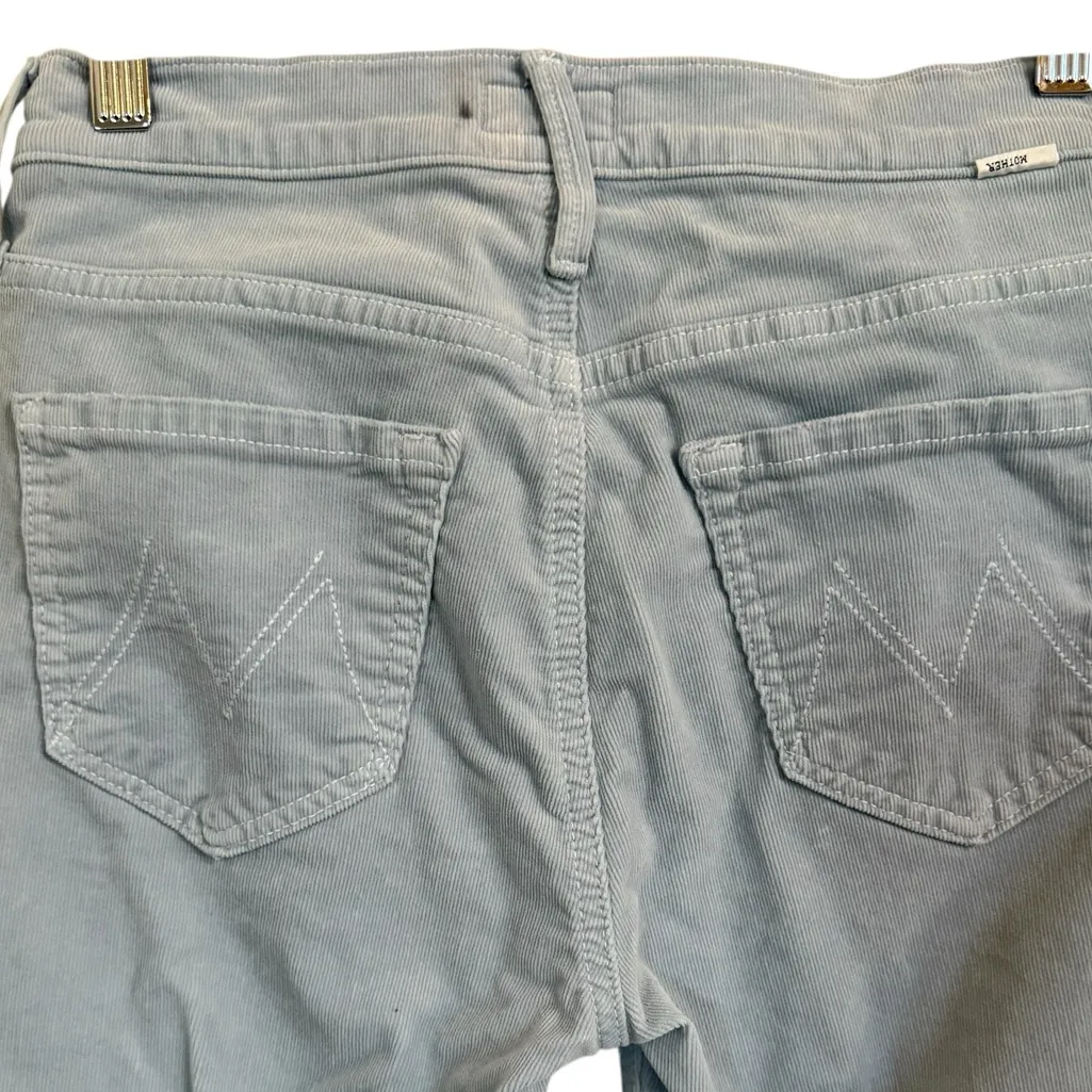 Mother Mid Rise Dazzler Ankle Fray Hopscotch Stone Blue Corduroy Women’s size 25 - Image 9