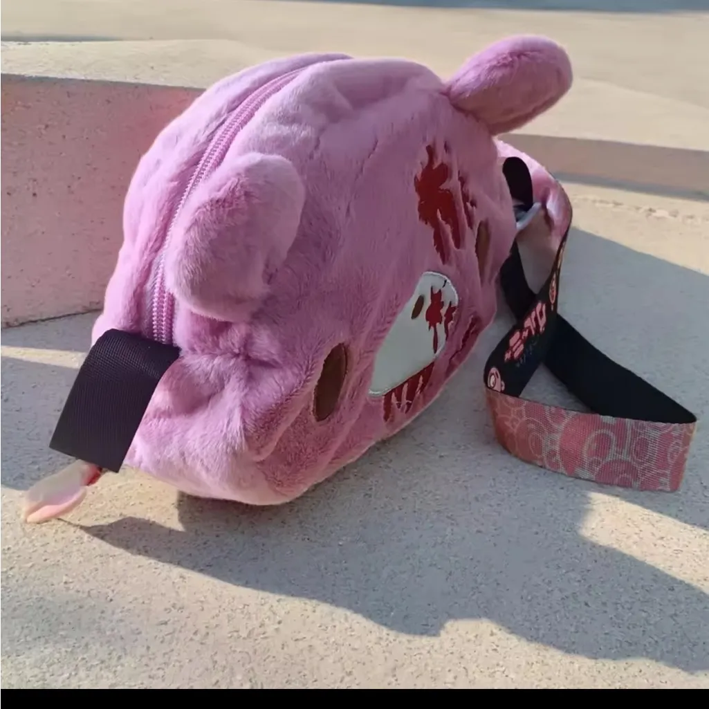 Gloomy Bear plush crossbody bag: Pink, cute - Image 3